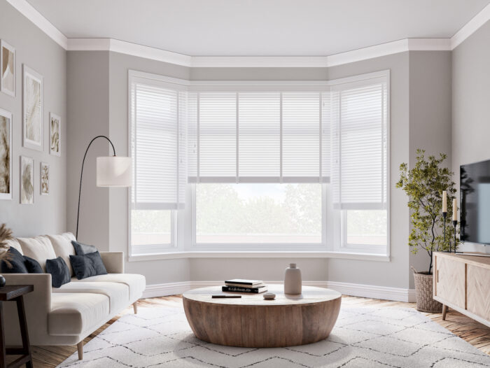 Swift Direct Blinds-Living Room Wooden white blinds