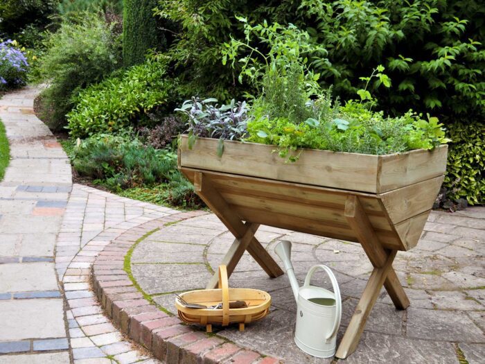 A trough is a great option for a herb planter