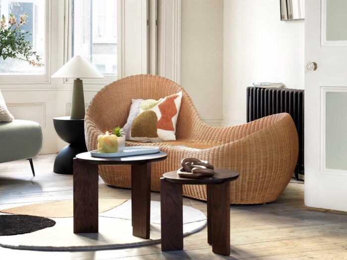 Try rattan furniture that's quirky and unusual like this natural chaise lounge