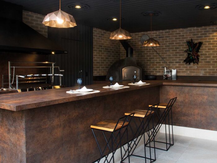 Go for an industrial look with Neolith's Corten steel worktops