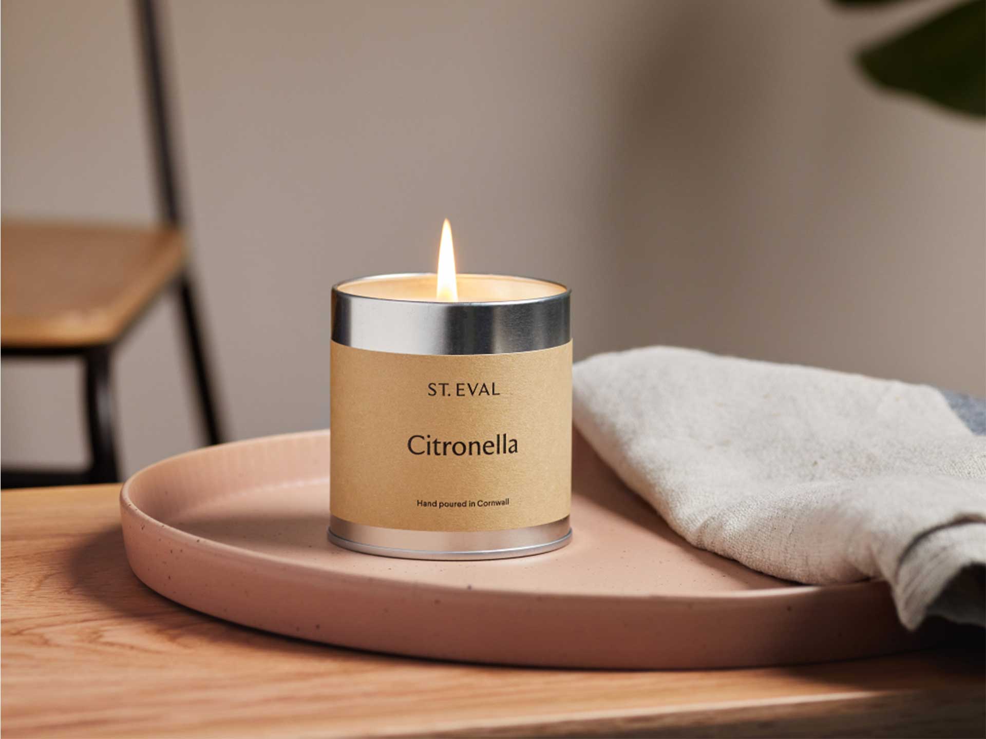 Try a chic version of a Citronella candle with St.Eval's Cornish hand-poured version