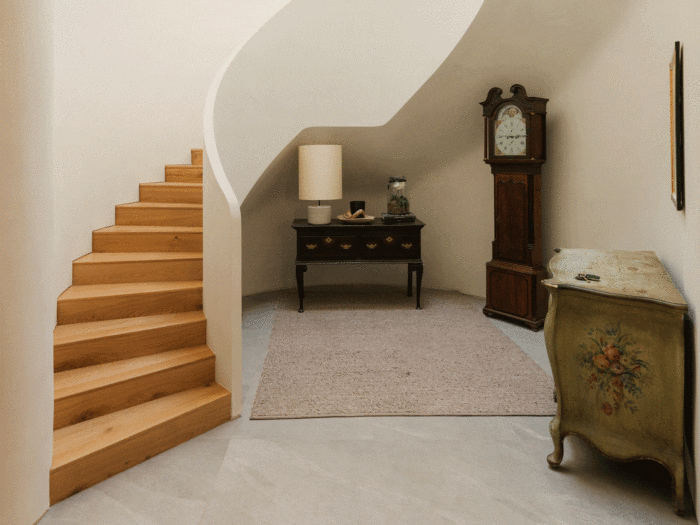 Let the timber do the talking with this pared back natural staircase decorating idea