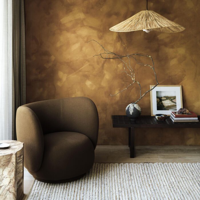 Try bringing natural texture in to your brown interior