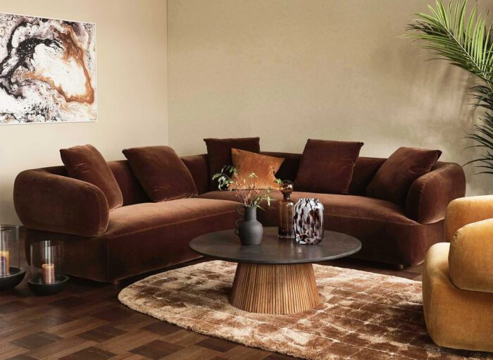 This Barker and Stonehouse sofa is perfect for brown interiors 