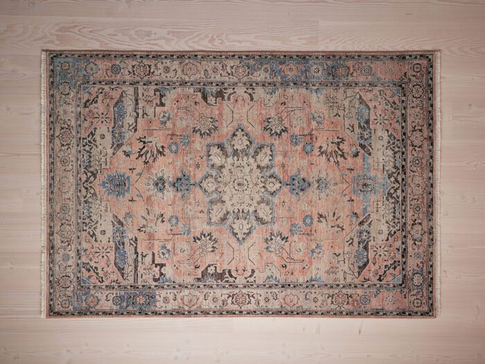 A patterned Indian rug