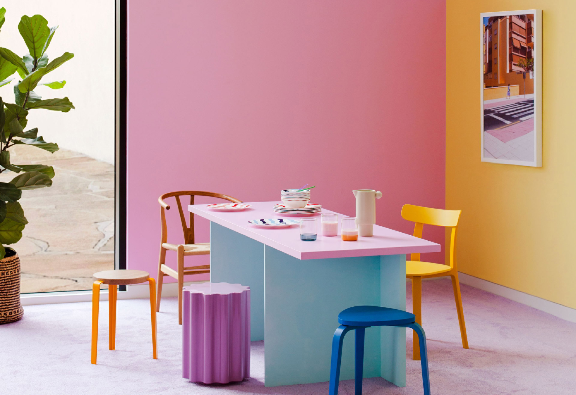 YesColours, YesColours Friendly Pink And Fresh Yellow Fresh Aqua And Friendly Pink 1ltre Paint From 28 yescolour, £28, 7566601