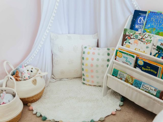 Cute kids reading corner