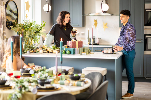 home for christmas couple preparing food