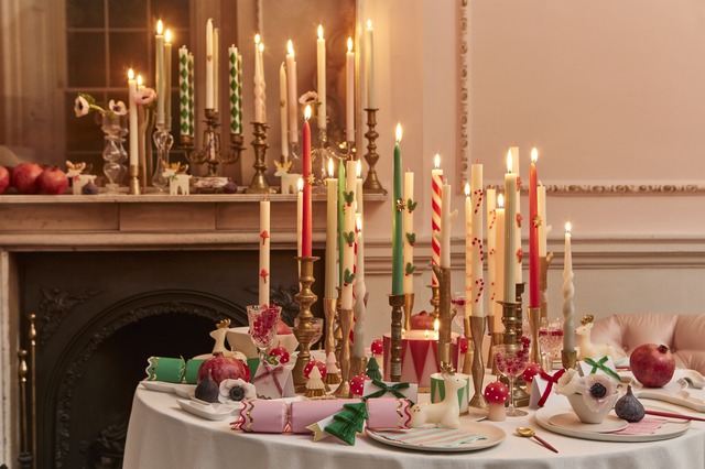 Brightly coloured festive tablescape 