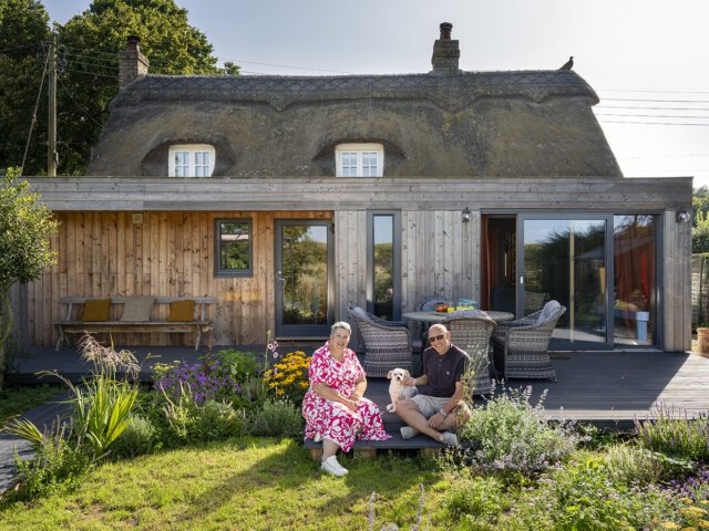 ‘We completely renovated the garden and Paul did the deck himself with boards from Travis Perkins. We spotted some stylish Aruba garden furniture in grey at Roxton Garden Centre.’